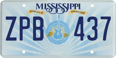 MS license plate ZPB437