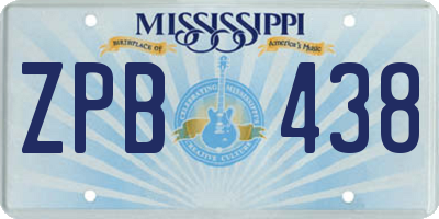 MS license plate ZPB438