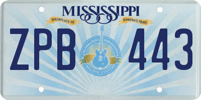 MS license plate ZPB443