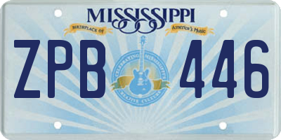 MS license plate ZPB446