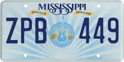 MS license plate ZPB449