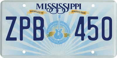 MS license plate ZPB450
