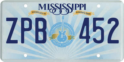 MS license plate ZPB452
