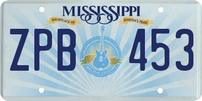 MS license plate ZPB453