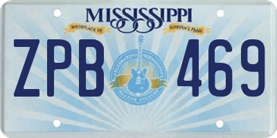 MS license plate ZPB469