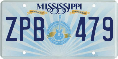 MS license plate ZPB479