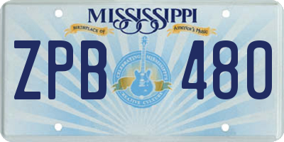 MS license plate ZPB480