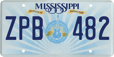 MS license plate ZPB482