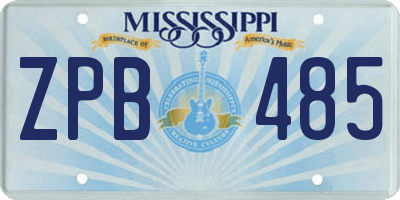 MS license plate ZPB485