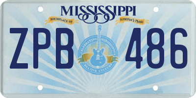 MS license plate ZPB486