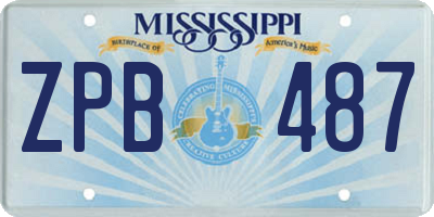 MS license plate ZPB487