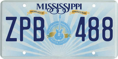 MS license plate ZPB488