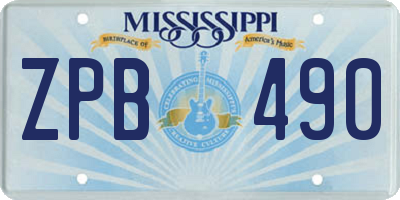 MS license plate ZPB490