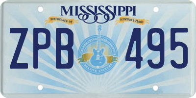 MS license plate ZPB495