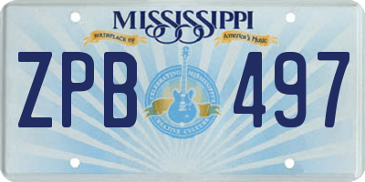 MS license plate ZPB497