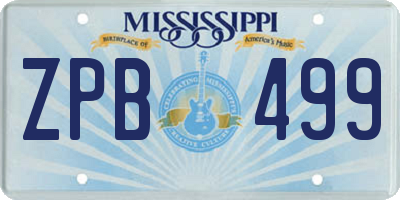 MS license plate ZPB499