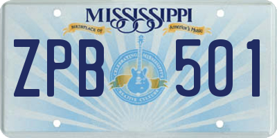 MS license plate ZPB501