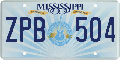 MS license plate ZPB504