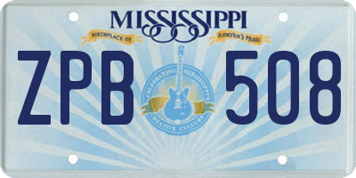 MS license plate ZPB508