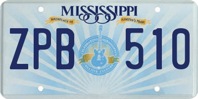 MS license plate ZPB510