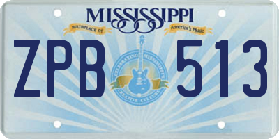 MS license plate ZPB513
