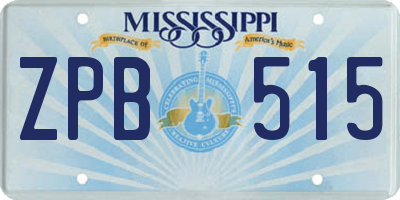 MS license plate ZPB515