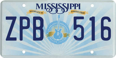 MS license plate ZPB516