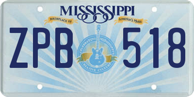 MS license plate ZPB518