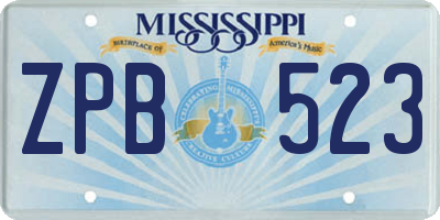MS license plate ZPB523
