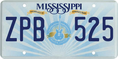 MS license plate ZPB525