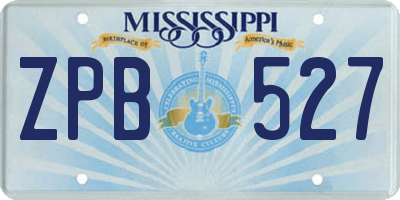 MS license plate ZPB527