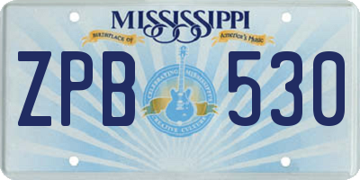 MS license plate ZPB530