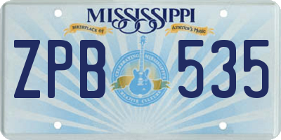 MS license plate ZPB535