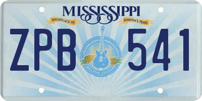 MS license plate ZPB541