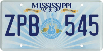 MS license plate ZPB545