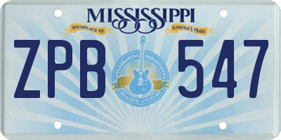 MS license plate ZPB547