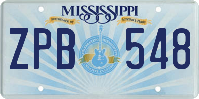 MS license plate ZPB548