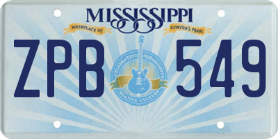 MS license plate ZPB549