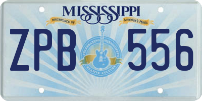 MS license plate ZPB556