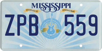 MS license plate ZPB559