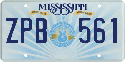 MS license plate ZPB561