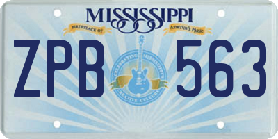 MS license plate ZPB563