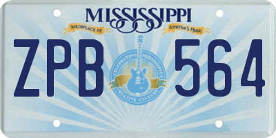 MS license plate ZPB564
