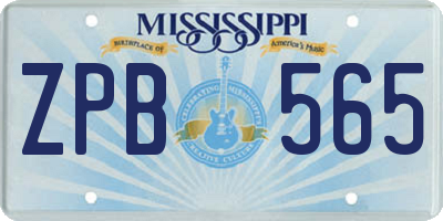 MS license plate ZPB565