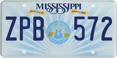 MS license plate ZPB572