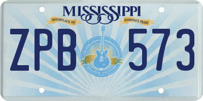 MS license plate ZPB573