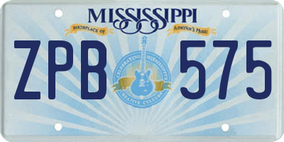 MS license plate ZPB575
