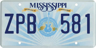 MS license plate ZPB581