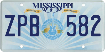 MS license plate ZPB582