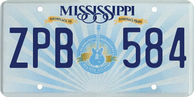 MS license plate ZPB584
